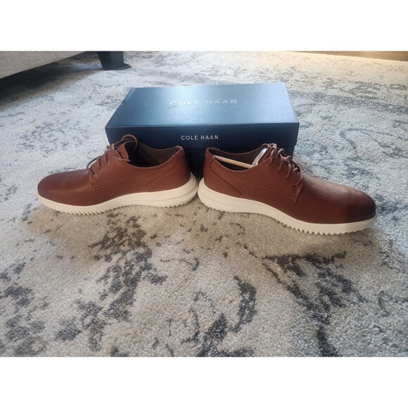 Cole Haan,Grand+ Plain Toe Oxford Mens Size 8.5 M British Tan Leather Shoes - Picture 3 of 9